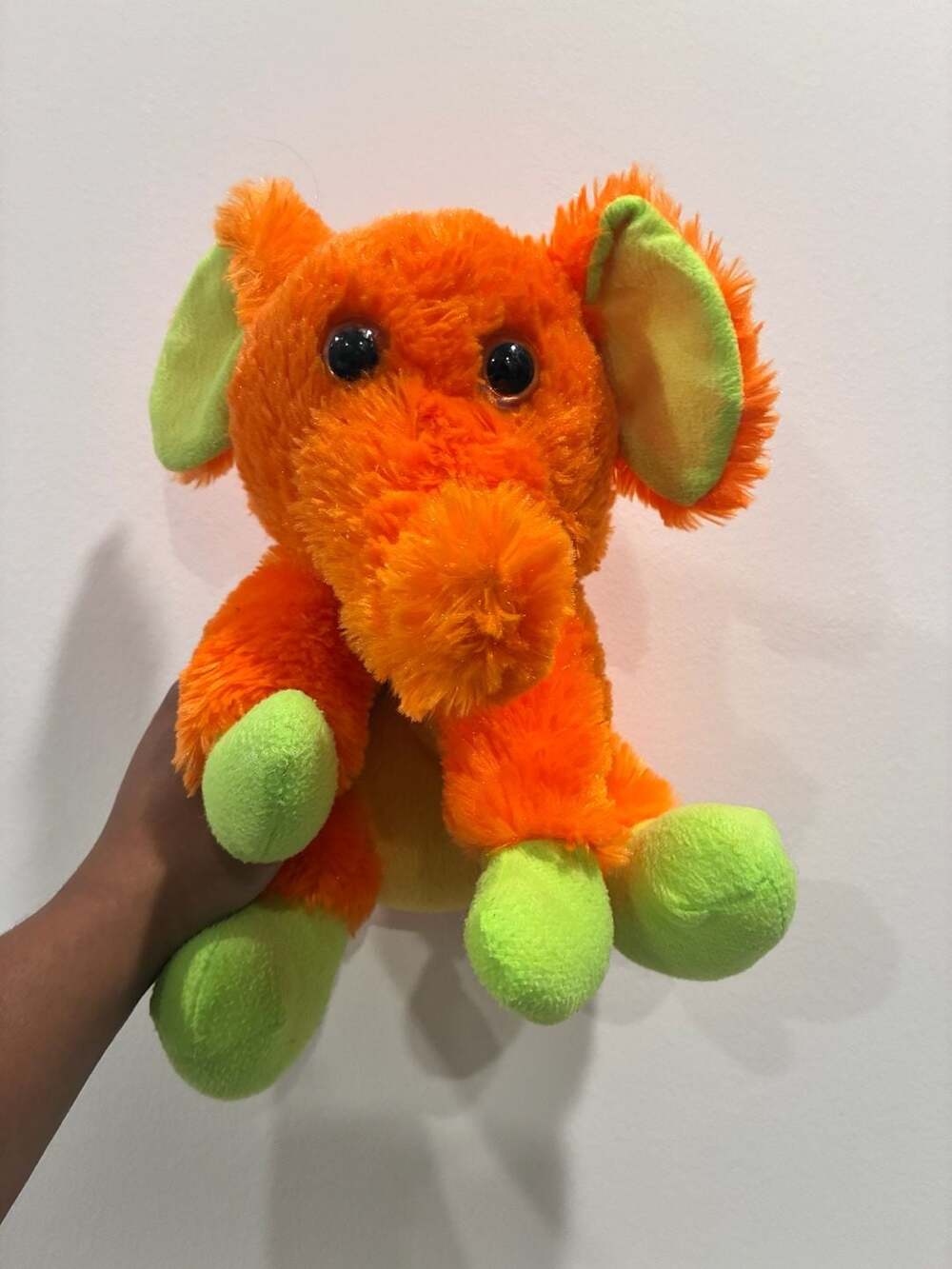Kellytoy Orange Green Elephant Stuffed Animal Plush Toy